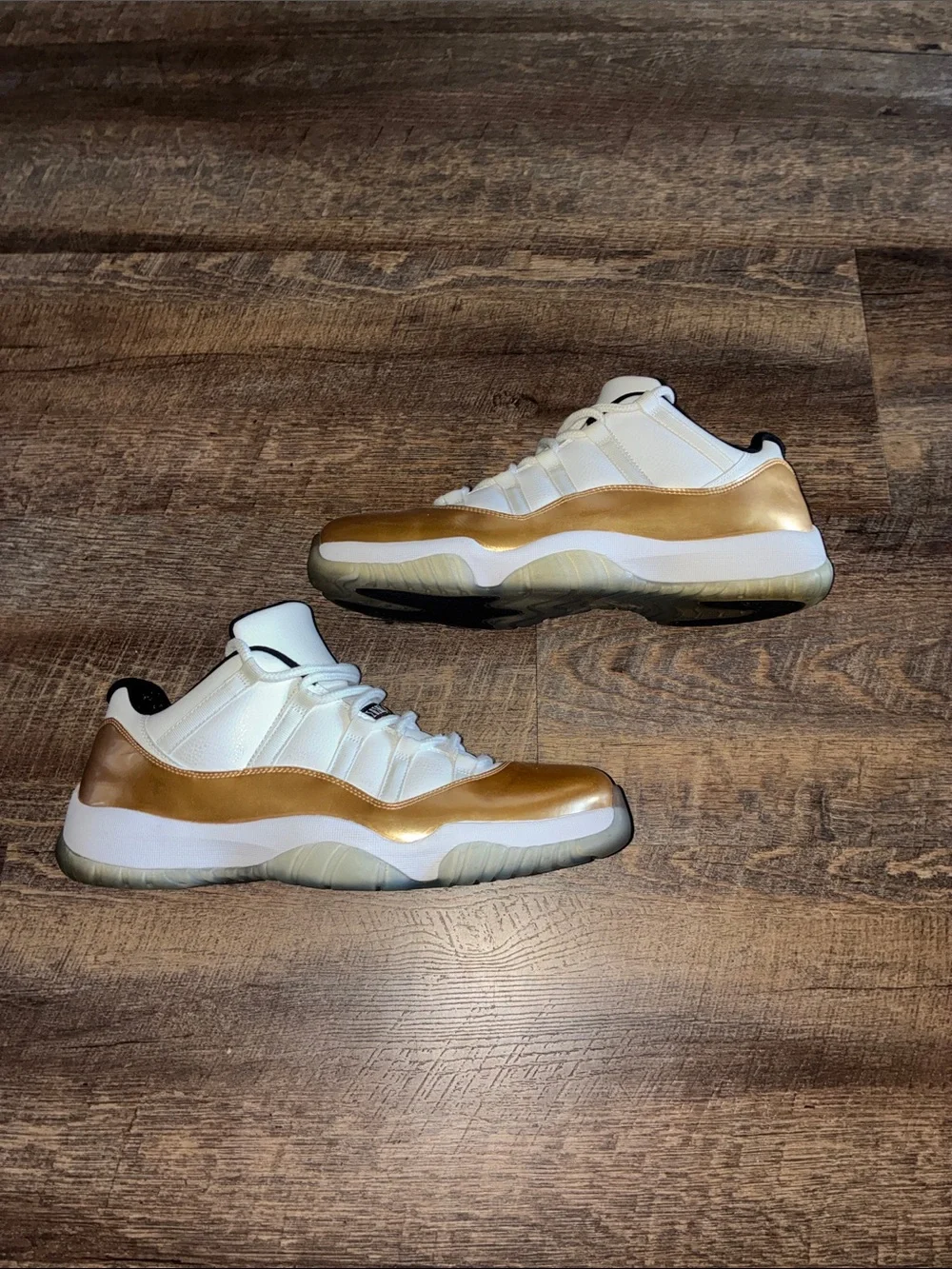 Closing Ceremony 11s Low Jordan Men's Sneakers in White, Gold and Black